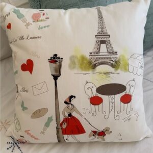 Parisian Themed Decorative Pillow